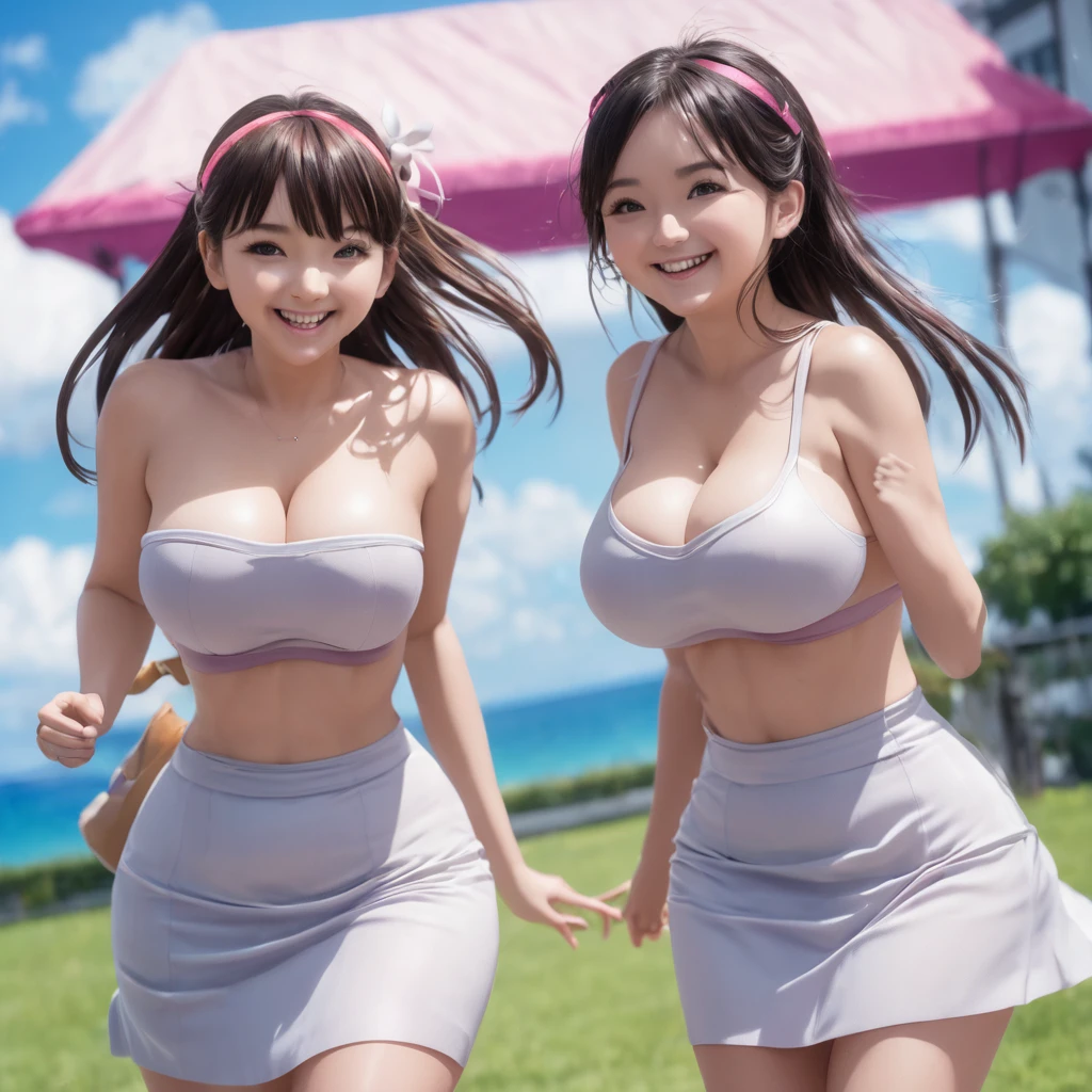 2 girls, face to face, side by side,
bouncing breasts, motion lines, running, furry, sweatdrop, cute smile,
loli, (oppai loli:1.3),
, skirt, gigantic breasts massive breasts huge breasts , best quality, beautiful, film grain topless 