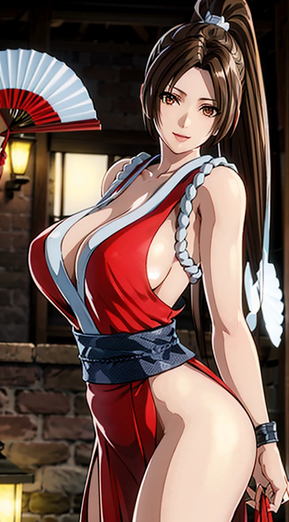 ((High Kick:1.4))、((attack posture:1.4))、((8k)), ((32K)), ((Highest quality)), ((masterpiece)), ((超High resolution)), ((Tmasterpiece)), (((head shot:1.6)))、((8k)), ((32K)), ((Highest quality)), ((masterpiece)), ((超High resolution)), Fine skin、女性1 person、Red dress, Sleeveless, The usual, ((Mai Shiranui:1.2)), Expose your shoulders、魅惑的なsmile、Brown Hair, Brown eyes, Long and high ponytail, hair band, 1 person、Age 25, Japanese Mature, beautiful指, beautiful長い脚, beautiful体, beautiful鼻, beautifulキャラクターデザイン, Perfect Eyes, Perfect Face, jewelry, See through, smile、hair ornaments, king of fighters,((With a big handheld fan:1.6))、
(Tabletop, Highest qualityの, Highest quality, beautifully、beautiful: 1.2), Very detailed, More detailed,適切な体のProfessionalポーション,Tabletop,Ultra-high quality output images,High resolution,Intricate details,Very delicate and beautiful hair,Realistic photos,dream-like,Professionalの照明,Realistic Shadows,Focus Only,
(Big Breasts:1.2,) , フローティングスカートFine skinの質感, High quality fabric, High quality metallic texture、((Beautiful and dense face))、RAW Photos、Professional, Ultra-fine painting, ((alone)), beautiful胸、Highest quality, Very detailed, Very detailed詳細, Finer details, so beautiful,(Five Fingers, Four fingers and thumb),Concept Art, Anime fantasy artwork, Detailed fantasy art,8KHigh resolution, Detailed Art, 8 Slim legs, Defined, Defined fingers