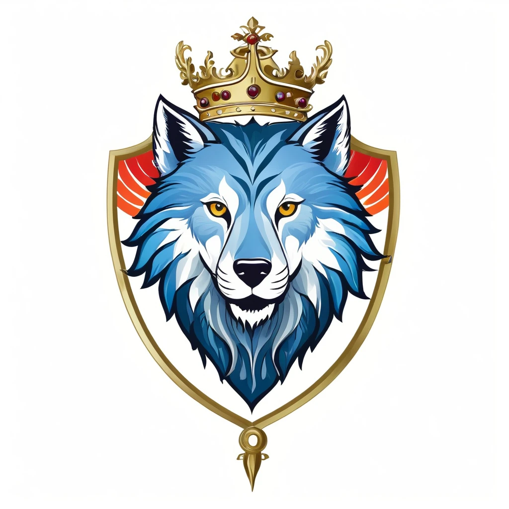 Wolf crest, majestic and graceful, simple composition, colorful, no background, highest quality image.