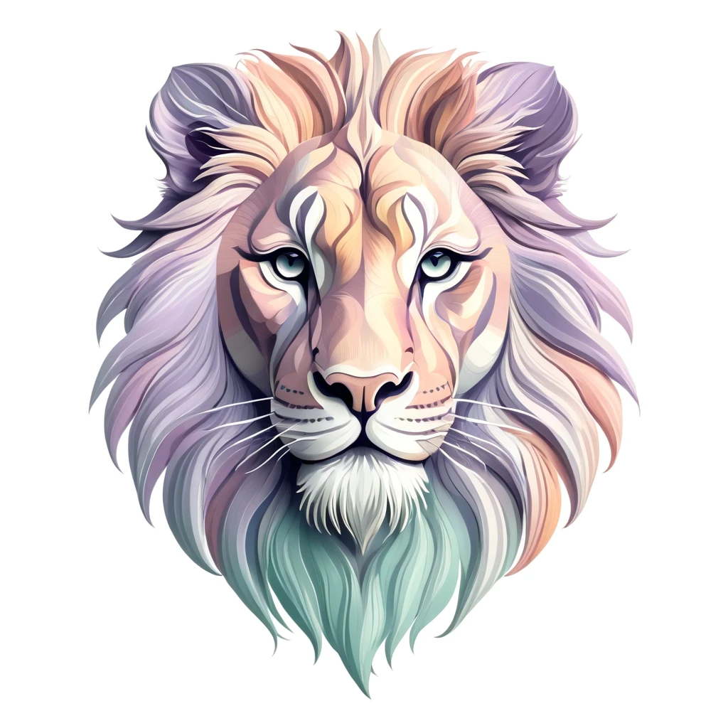 Tiger emblem, majestic and graceful, simple composition, pastel colors, no background, top quality image.