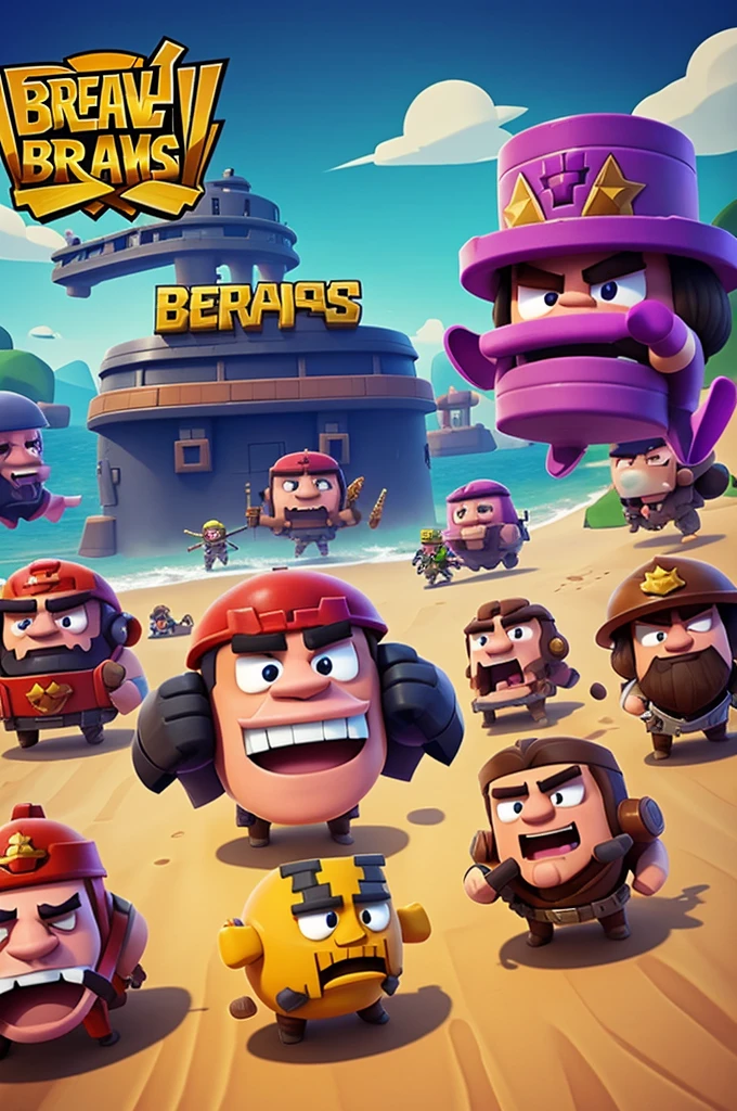 Crea una imagen que diga veteranos y que tenga un fondo de brawl stars