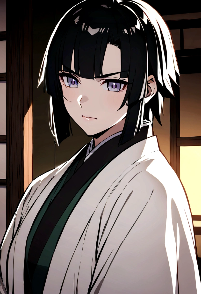 Personaje shinobu kocho del anime demon slayer chupando los pezones de mitsuri kanroji mientras son folladas por tomioka y sanemi