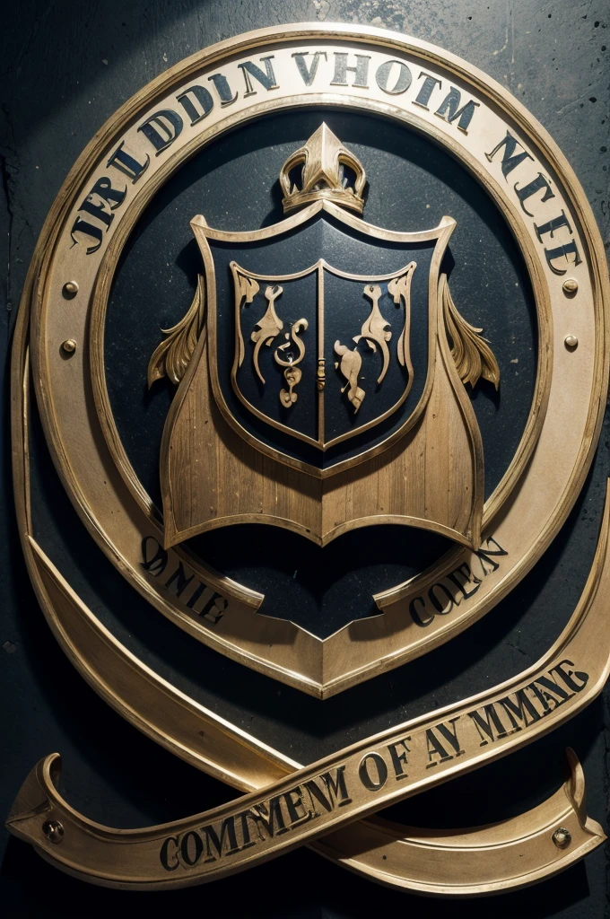 Emblem of GianT Motorcycle Club: COAT OF ARMS, In the center, a detailed custom motorcycle with a classic and robust design, emitting dense stylized smoke forming elegant curves. The background is a starry night sky, with bright stars and a full/crescent moon. Smoke elements around the emblem create frames and patterns that blend with the starry sky. Predominantly dark color palette with contrasts in white, silver, and gold. Club name in robust and imposing typography with a vintage weathered effect.