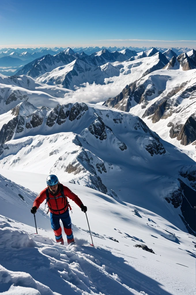 Alpiniste qui grimpe une montagne