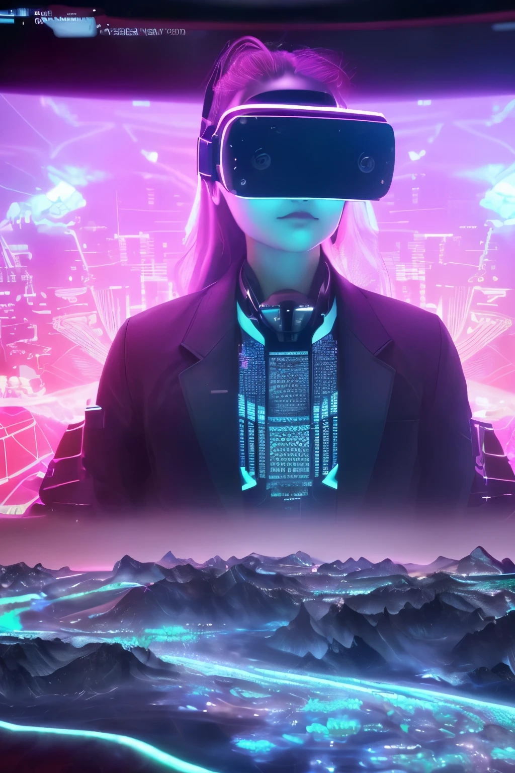 (Top tier quality, masterful digital rendering: 1.4), ultra-detailed, 1 scene, futuristic, technological advancement, cutting-edge, solo, science and technology, scientific research laboratory, focused, researcher,
(virtual reality setup: 1.3), (holographic prediction models: 1.2), (AI controlled machinery: 1.4), (multi-layered data visualizations: 1.3), (complex algorithms: 1.2), (3D terrain mapping: 1.4), (weather patterns simulation: 1.3), (seismic activity prediction: 1.2),
(neon accents: