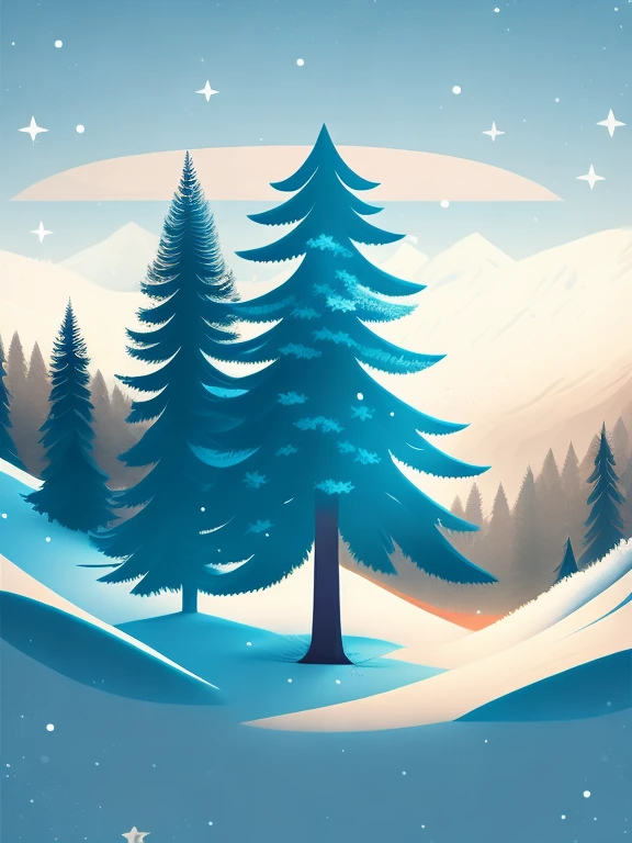 a spruice tree in a winter landscape, design de camiseta, rzminjornada, arte vetorial