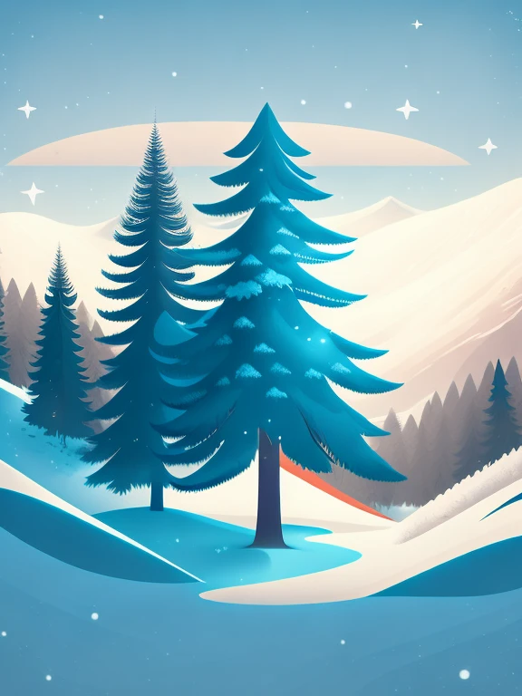 a spruice tree in a winter landscape, design de camiseta, rzminjornada, arte vetorial