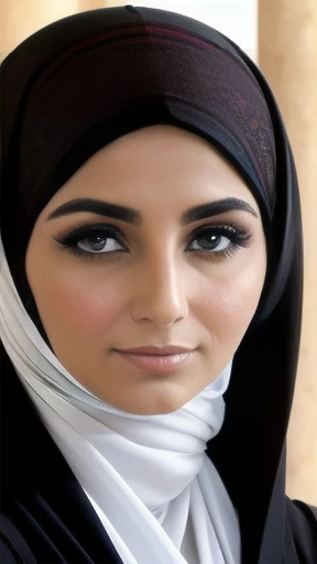 a lebanese woman focus on the face, color photo