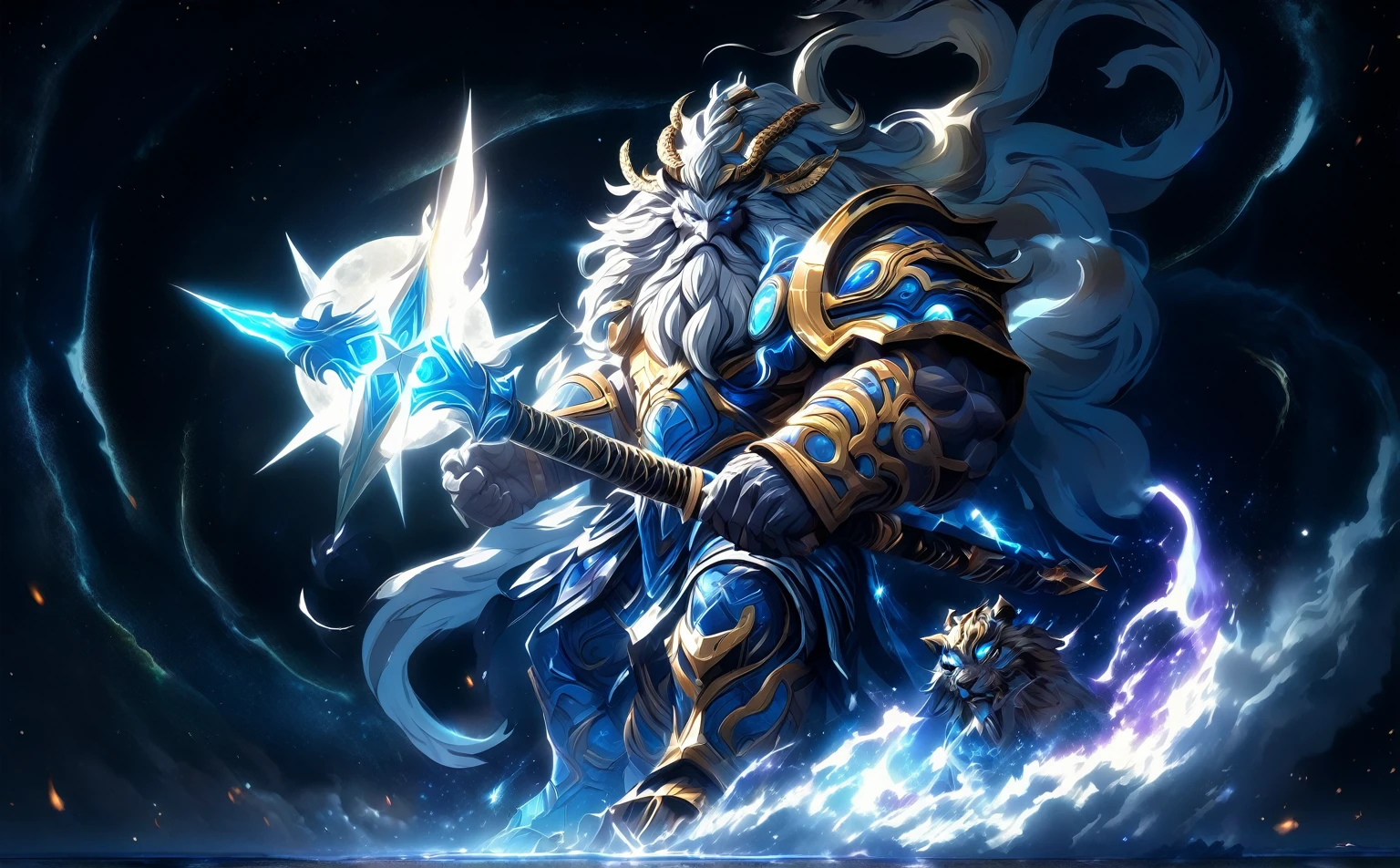 anime character with a sword and a star in his hand, furious god zeus, a massive celestial giant god, male djinn man demon hybrid, legendary god holding spear, 8 k hd wallpaperjpeg artifact, 8k hd wallpaperjpeg artifact, greek god in mecha style, man male , god of moon, furry, anthro, tiger, firey eyes, high quality, detailed