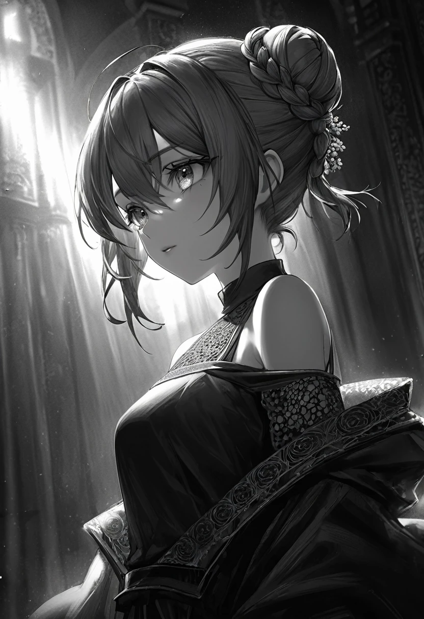 Killua Zoldyk, shoulder-length hair partially tied in a bun, smoking, older, beautiful detailed eyes, beautiful detailed lips, extremely detailed face, long eyelashes, dynamic pose, cinematic lighting, dark moody atmosphere, muted color palette, gritty realistic style, intricate details, 8k, high quality, masterpiece