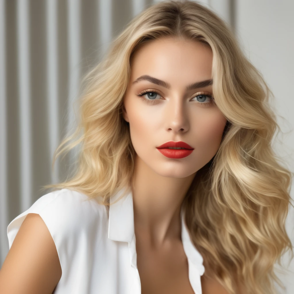 Une Italienne de 23 ans, chiffre de sablier, petits seins, hyperrealistic, photo prise de loin, peau blanche, Professional lighting, couleurs vives, detailed face features, cheveux blonds longs et fluides, full lips, Elegant posture, porter des sous-vetements rouge, sur un lit, couleurs chaudes, ambiance italienne, beaucoup de couleurs, chaud illuminant son visage, create soft shadows. L&#39;ambiance générale est joyeuse et vibrante, avec une touche de romantisme. The quality of the&#39;image est du plus haut niveau, capturer chaque détail complexe. Sharp focus and ultra detailed rendering, highlighting the beauty of the Italian woman&#39;a captivating way. A gentle breeze blows across the stage, the warm light illuminates his face, create soft shadows, les couleurs sont vives, l&#39;ambiance est joyeuse
