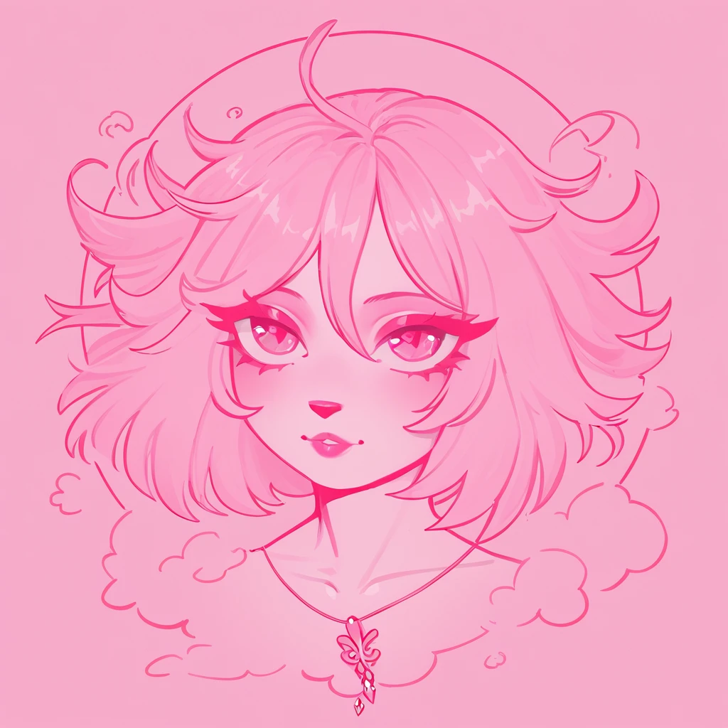 Out of Mind, Out of Sight in Amaranth Pink aesthetic art style