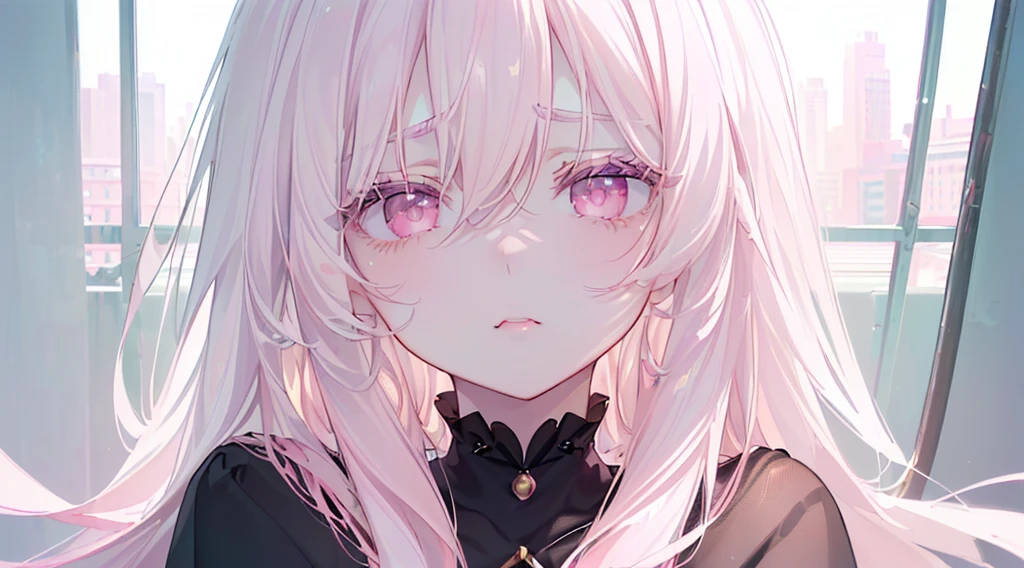 far,(((Highest quality、masterpiece、Ultra-fine、Ultra-fine、Exquisite、16k、Full HD,high school girl,))) 、((Looking up), (((Glare)) 、Black Hair,((Sad), ,Dark Eyes、Long eyelashes、White skin、(Pale pink lips、Pale pink cheeks、thin and long)、 ((cute)) ((One person)) 、
