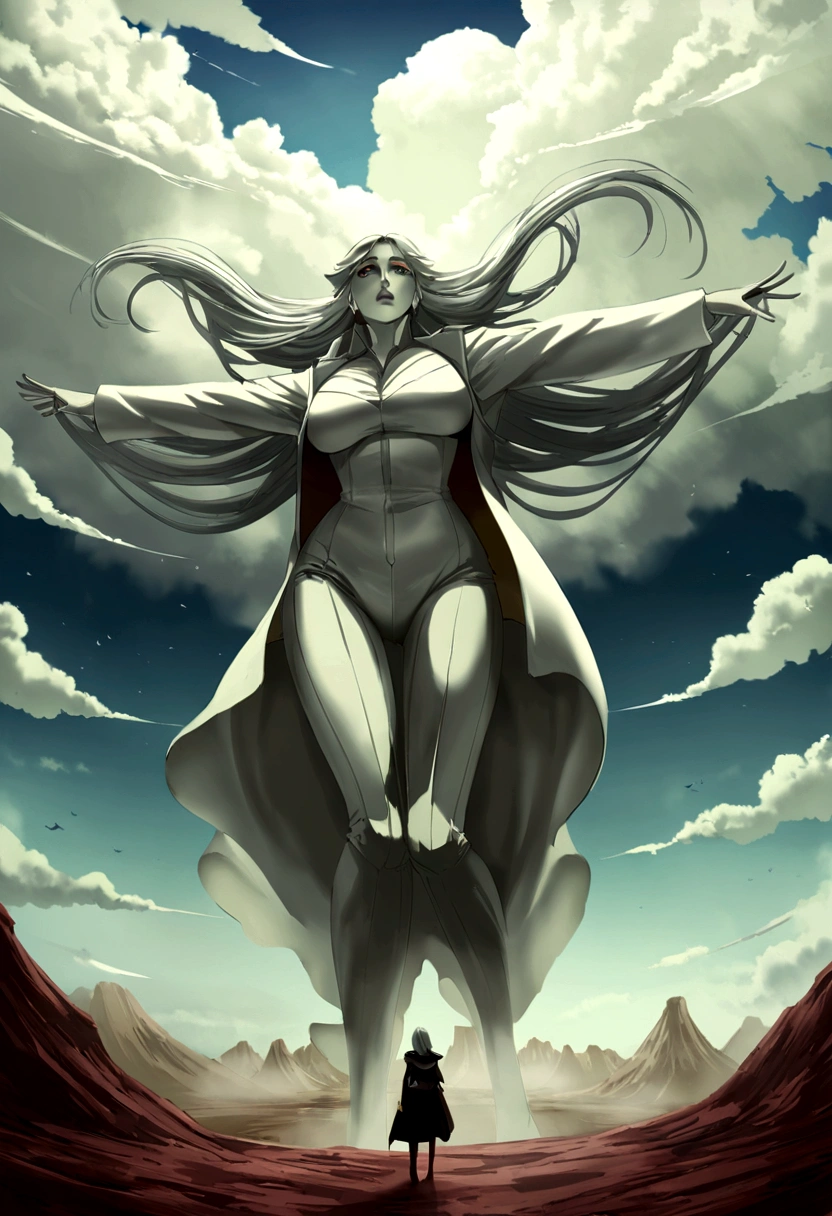Imagine Giant Big Mom in Attack on Titan: towering, intimidating, her presence dominating the battlefield and her pink hair. When enlarged, its iconic appearance remains eye-catching and exudes power. A formidable force, her indomitable will and strength reflect the titans. Big Mom's influence looms large, a fusion of her controlling nature and the relentless chaos of the world, to form an unforgettable crossover story.made in octane, cinematic, ultra-realistic, extremely detailed octane rendering, 8k,dramatic lighting ray tracing reflections, unreal render