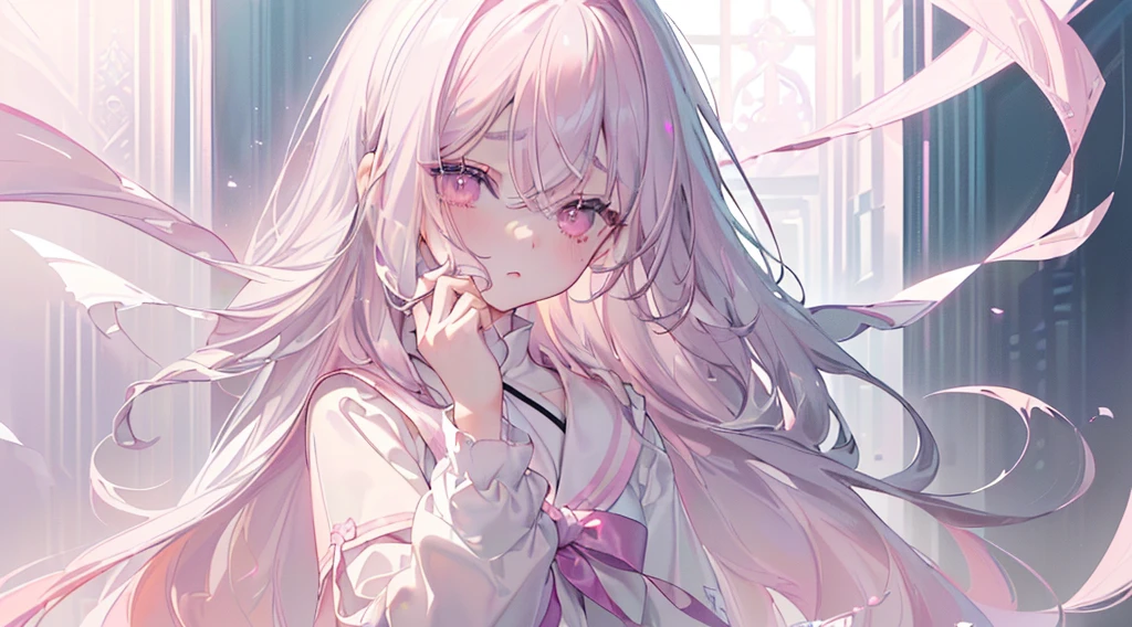 whole body,(((Highest quality、masterpiece、Ultra-fine、Ultra-fine、Exquisite、16k、Full HD,high school girl,))) 、((Looking up), (((Glare)) 、Black Hair,((Sad), ,Dark Eyes、Long eyelashes、White skin、(Pale pink lips、Pale pink cheeks、thin and long)、 ((cute)) ((One person)) 、