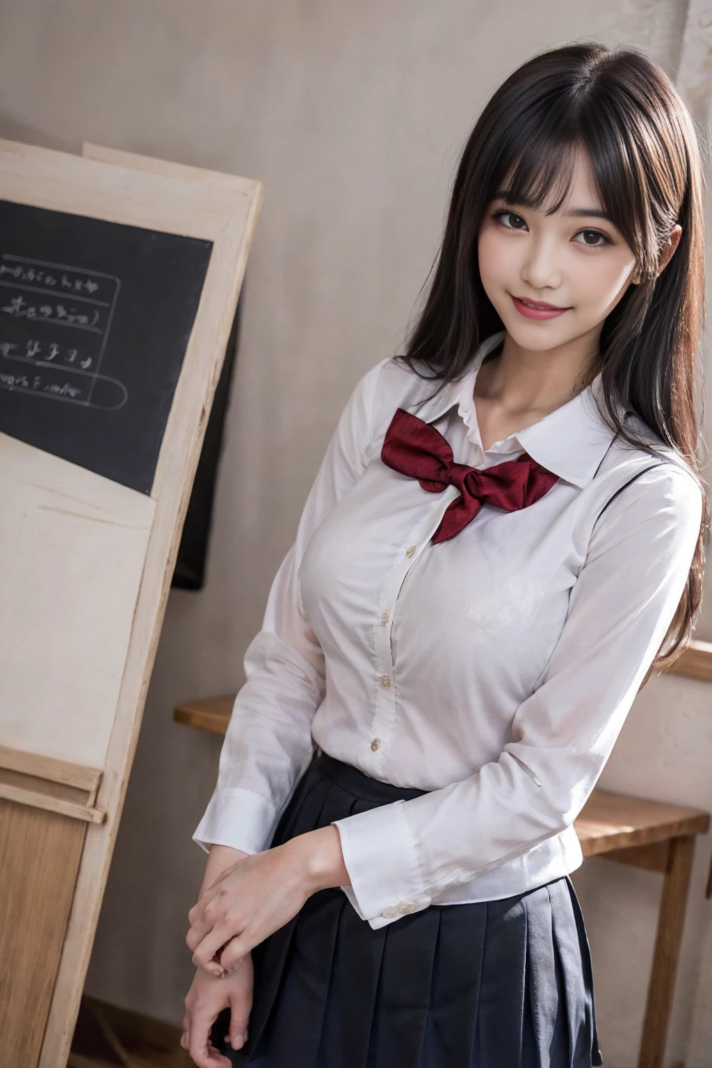 resolution, 1 girl, looking at the viewer,young beautiful japanese woman, super cute face, gorgeous appearance, big breasts,long bob hair,smile,(school uniform:1.3),beautiful eyes,(It's windy:1.3), Walking down a crowded street with a smile,glossy lips, double eyelids in both eyes, natural makeup, long eyelashes, Shiny and smooth light brown long bob hair, asymmetrical bangs, shiny skin, center image, High resolution, high detail, detailed hairstyle, detailed face, great movie lighting, octane rendering, lively, surreal, perfect limbs, perfect ???????, Spreading hair、Slender beauty:1.4、((saggy breasts:1.4))、Breast exposed、slim abs、Narrow waist、(smile:1.2) 、(pleated mini skirt、Lift up the hem of your skirt:1.2))、Slender and long beautiful legs、Open your feet wide、(Sheer black stockings:1.2)、(lace panties:1.2、Beautiful pussy exposed、Kupaa、pussy creampie、pubic hair:1.1)、(from below:1.2)、Backlight、