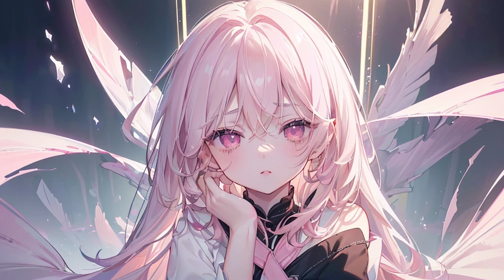 whole body,(((Highest quality、masterpiece、Ultra-fine、Ultra-fine、Exquisite、16k、Full HD,high school girl,))) 、 (((Glare)) 、Black Hair,((Sad), ,Dark Eyes、Long eyelashes、White skin、(Pale pink lips、Pale pink cheeks、thin and long)、 ((cute)) ((One person)) 、