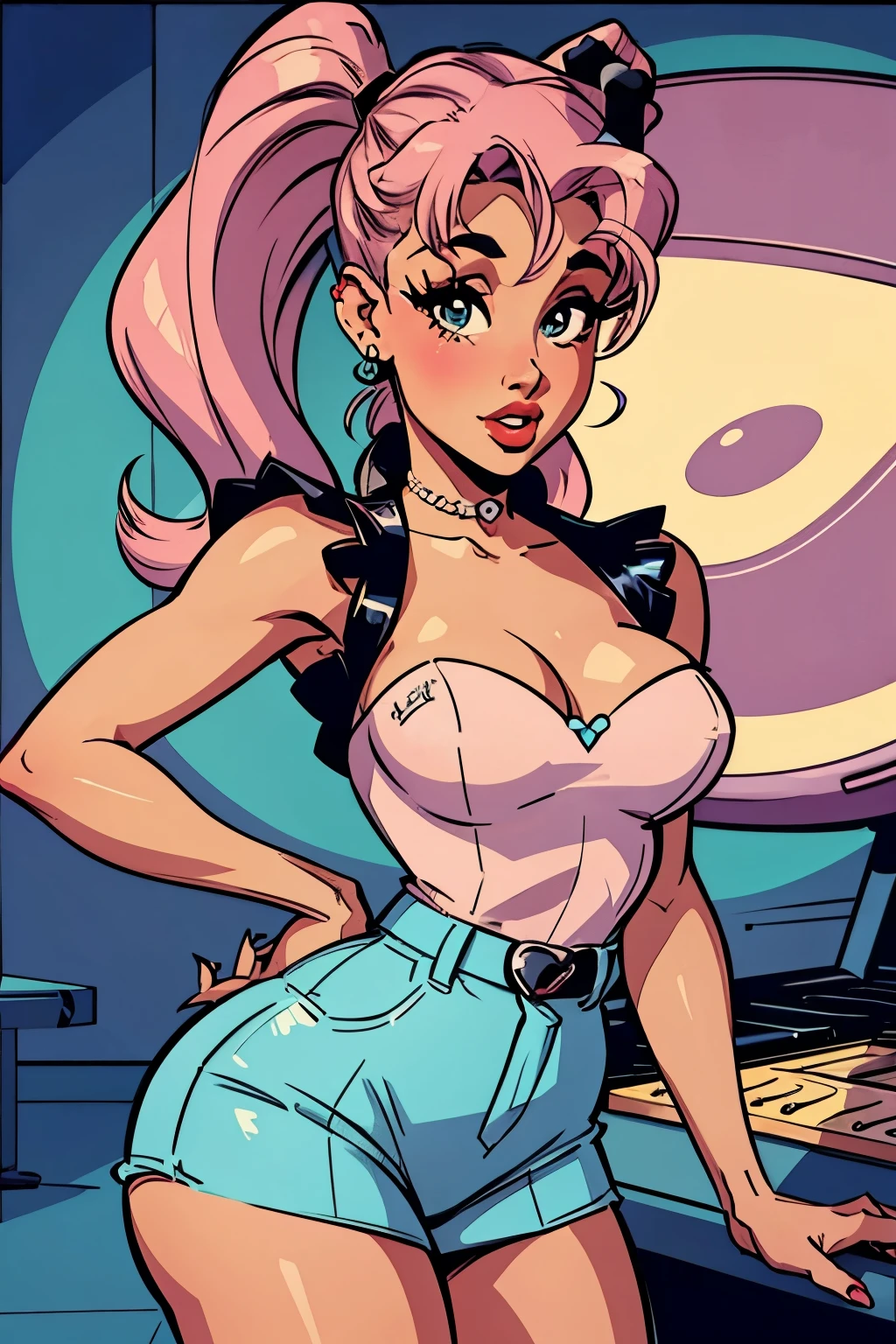 Ariana Grande, retro artstyle, 50s, 50s, pin-up