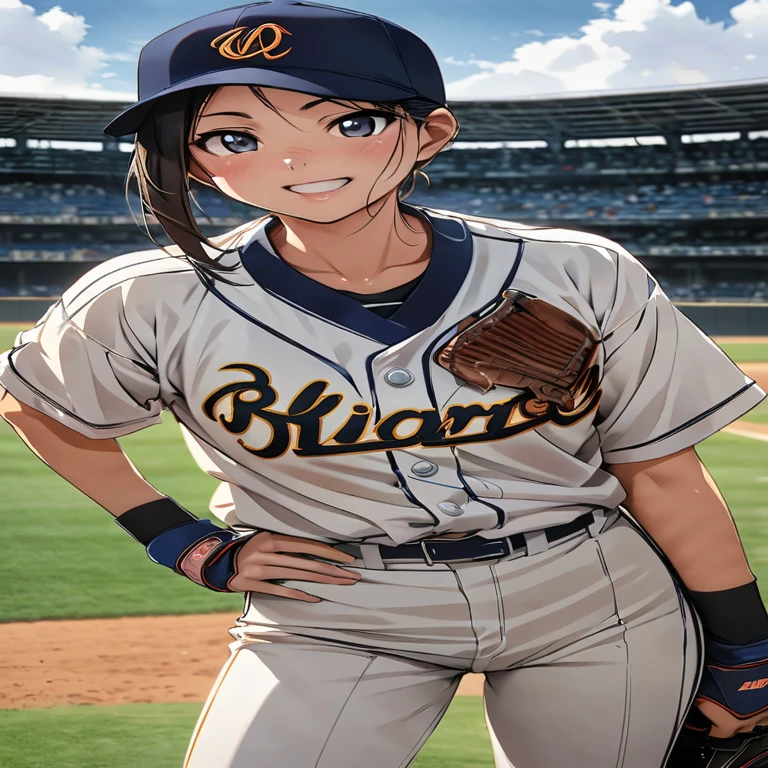there is a man that is standing on a baseball field, a picture inspired by Kinichiro Ishikawa, flickr, shin hanga, akikazu mizuno, trout sticking out of pants, koji morimoto, style of kentaro miura!!!!, female baseball player, kazuya takahashi, yukio - e, koju morimoto
