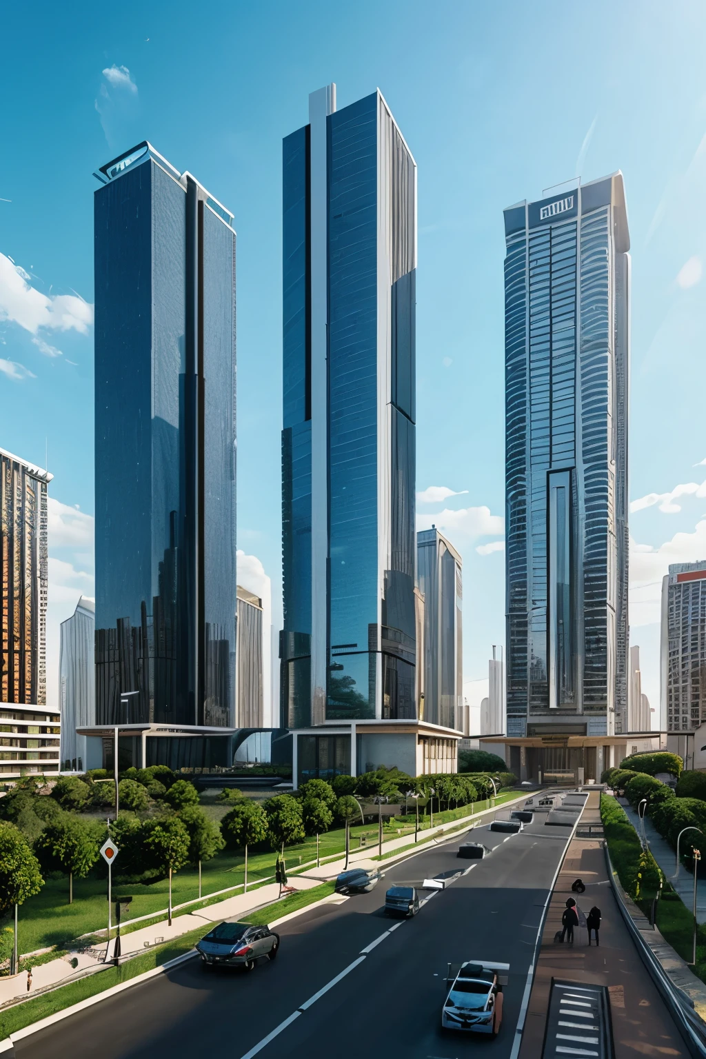 Ciudad del futuro, edificios y robots