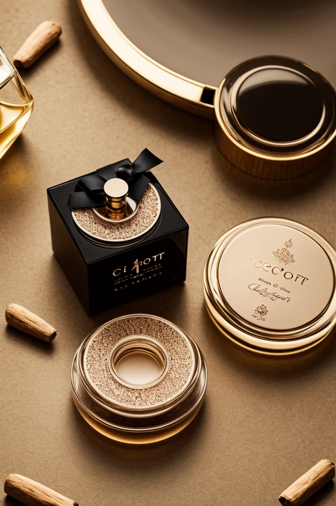 Un perfume femenino que sea elegante y que refleje el misterio el nombre en su logo que se llame coco chatlot 
