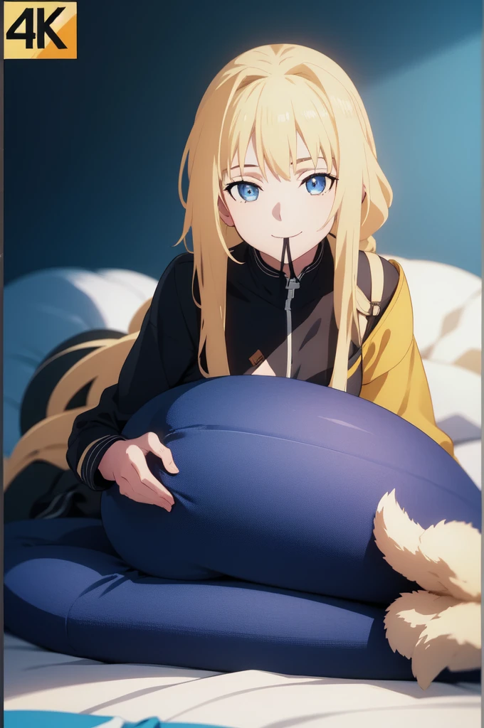 Anime Background Art, Bottom of the room, 1 bed, Lying in bed, Beautiful anime scene, 4k anime art wallpaper, 4k anime art wallpaper, Rossla Global Illumination, Anime Girls, Highest quality, detailed, 1 Girl, alone, Same as LoRA, Same as LoRA, Mouth closed, smile, Blonde, Head Accessories, Long Hair, Clear eyes, blue eyes, View your viewers, Perfect Face, Perfect Eyes,  Costumes, big .naked