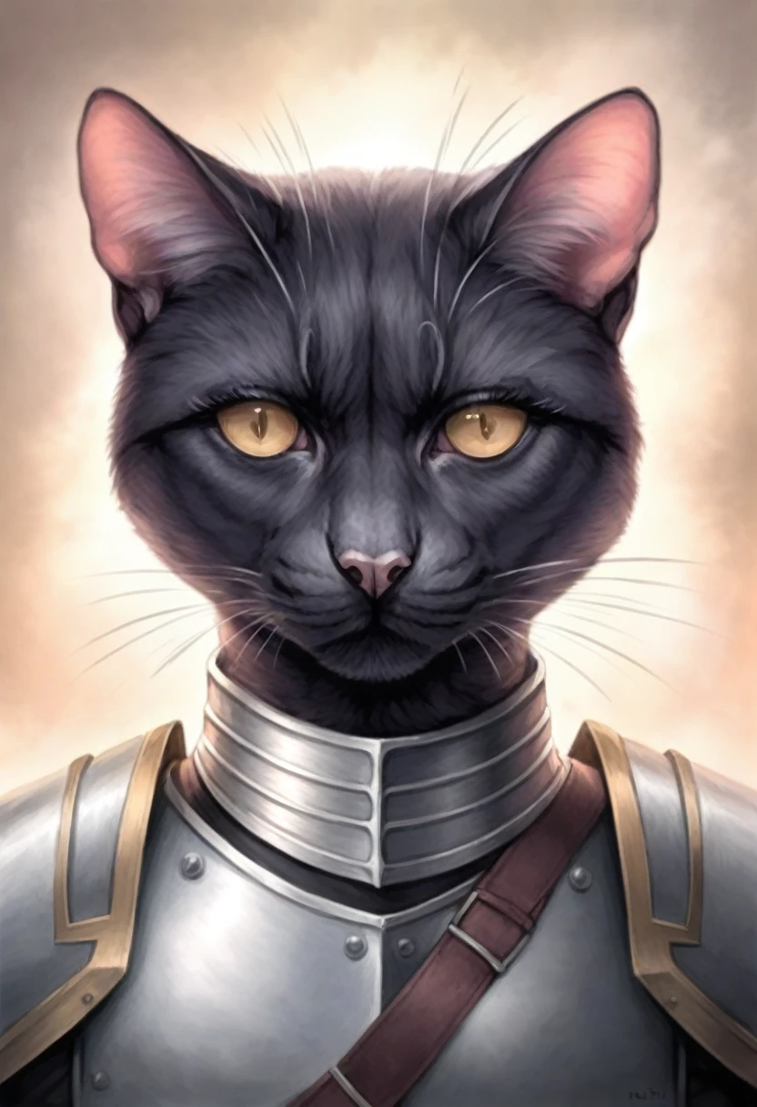 Black and white portrait of a stately and majestic warrior cat with Sasuke the Cat Master written in bold red text on the cat's chest with clear writing, (Best Quality, 4k, 8k, Highres, Masterpiece: 1.2), Highly detailed, (Realistic, Photorealistic, Photorealistic: 1.37) ) ,Highly detailed eyes and face, long eyelashes, detailed fur texture, cat warrior, strong pose, dramatic lighting, moody atmosphere, complex armor, fierce expression, dark red text, calligraphic text