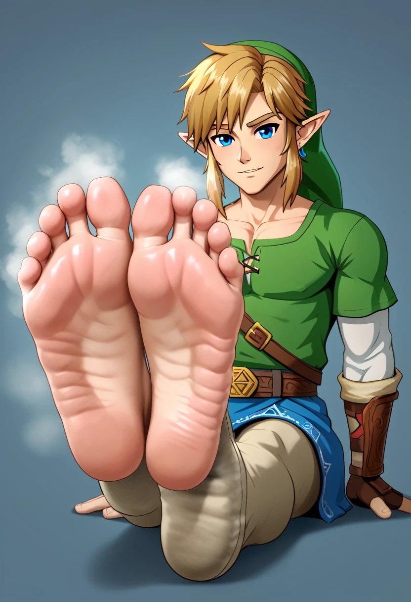 red-hair-saria, kneeling, handjob, red hair, naked, red hairband, shota-boy, living room, blonde boy, nipples, blonde link, the legend of zelda, hat, medium breast, redhead