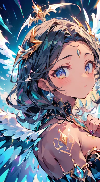 (Obra de arte), melhor qualidade, olhos expressivos, rosto perfeito, (fechar-se), (Corpo perfeito), (totalmente vestido), (Rostos detalhados), (Angel Illumination), (Armadura do anjo preto), (Lightning Swords), (sfw), (grande afro), (Afro Lightning), (armadura reveladora), (olhos brilhantes), (mulato), (tom de pele bronzeado escuro), (electric wings), Black Lips, Sombra escura, (detalhe extra), (asas de anjo negro), (tatuagens brilhantes), (seios enormes), (labios grandes), (olhos roxos), (rosto bonito), delgado, (beautiful hands)