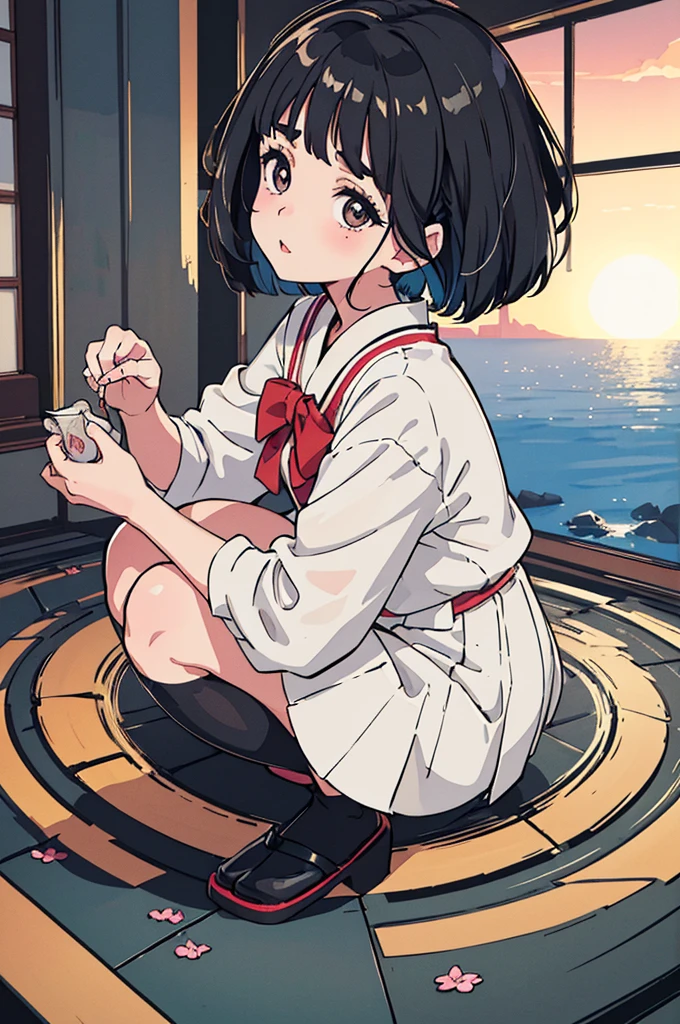 {(Japanese schoolgirl)}, (ribbon付きの白と水色のストライプのパンティー:1.3), High , ribbon, blazer, Checkered Pleated Skirt:1.2, Knee socks:1.2, Camel Toe:1.2, (Squatting and pee pose:1.2, Leg spread:1.5), Front view:1.5,
Multi-layer texture perfect ratio, Octane Rendering, Duotone Lighting, Low ISO, wide aperture, White balance, Three-part method, Ultra HD 16K, High resolution (High Dynamic Range), Ray Tracing, NVIDIA, Super Resolution, Scattered beneath the surface, PBR Texturing, Post-processing, Anisotropic Filtering, Depth of written boundary, Maximum clarity and sharpness, Highly efficient subpixels, Subpixel Convolution, Particles of light, Scattered Light, Tyndall effect, whole body:1.5, , cute, (cute:1.2), (Bobcut:1.3),Braid, Black Hair, Thick eyebrows, Light-colored irises, Big, bright black eyes, Long eyelashes, Small, light-colored, natural lips, (The average face of the Japan idol), (日本人特有のBaby Face:1.3), (Baby Face), Wide forehead:1.2, Plump Cheeks, Small jaw, look up:1.5, View your viewers,Focus on the eyes,Sleek and intimidating design, (Four perfect fingers, One thumb),