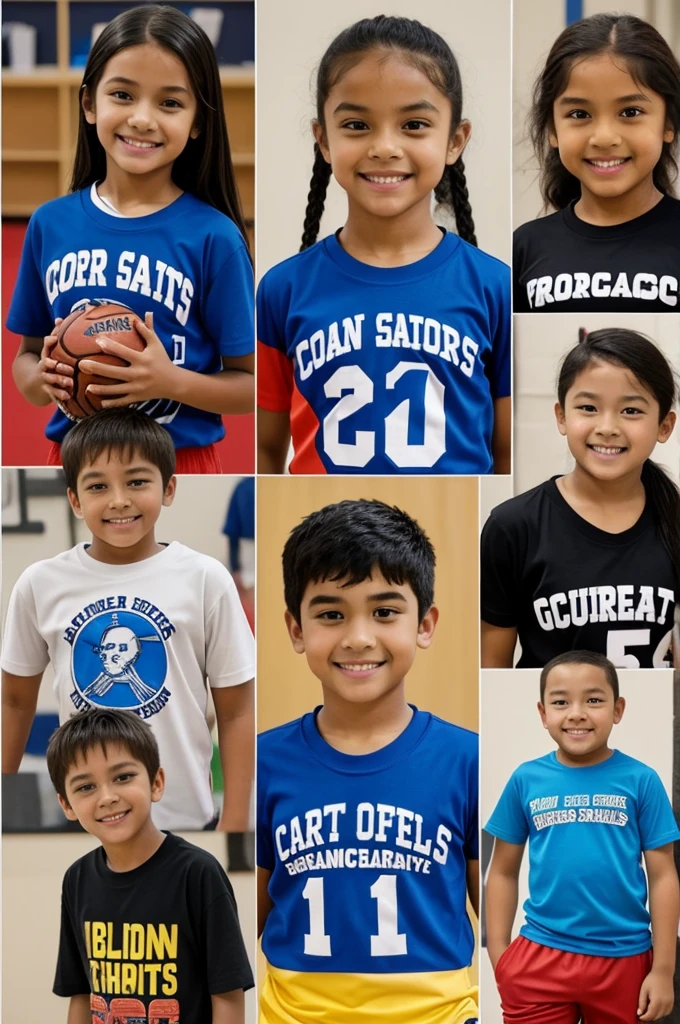 I need a photo for students with a  t-shirt for a sports competition that will serve as a model to present to parents and that will make a good impression on them. 