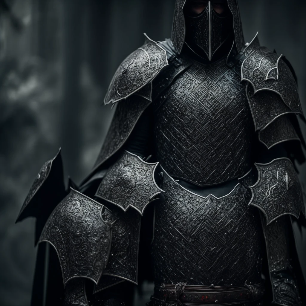 a guy in black heavy armor covered in blood dark fantasy