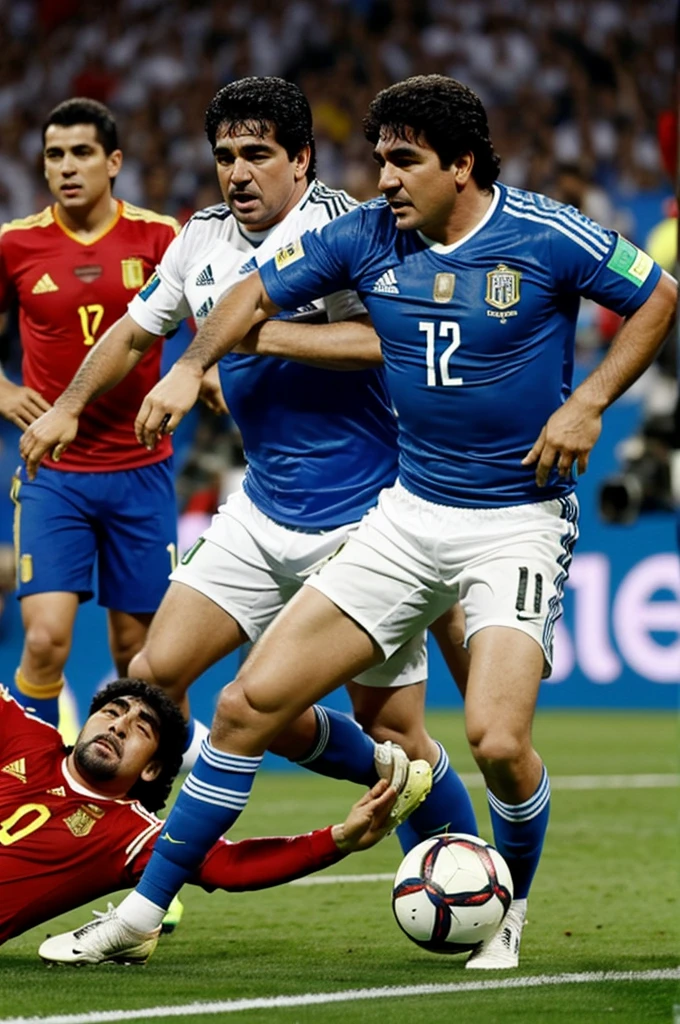Maradona apunto de patear un penal en la final del mundial pero falla