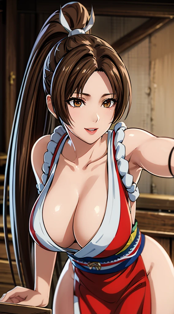 ((High Kick:1.4))、((attack posture:1.4))、((8k)), ((32K)), ((Highest quality)), ((masterpiece)), ((超High resolution)), ((Tmasterpiece)), (((head shot:1.6)))、((8k)), ((32K)), ((Highest quality)), ((masterpiece)), ((超High resolution)), Fine skin、女性1 person、Red dress, Sleeveless, The usual, ((Mai Shiranui:1.2)), Expose your shoulders、魅惑的なsmile、Brown Hair, Brown eyes, Long and high ponytail, hair band, 1 person、Age 25, Japanese Mature, beautiful指, beautiful長い脚, beautiful体, beautiful鼻, beautifulキャラクターデザイン, Perfect Eyes, Perfect Face, jewelry, See through, smile、hair ornaments, king of fighters,((With a big handheld fan:1.6))、
(Tabletop, Highest qualityの, Highest quality, beautifully、beautiful: 1.2), Very detailed, More detailed,適切な体のProfessionalポーション,Tabletop,Ultra-high quality output images,High resolution,Intricate details,Very delicate and beautiful hair,Realistic photos,dream-like,Professionalの照明,Realistic Shadows,Focus Only,
(Big Breasts:1.2,) , フローティングスカートFine skinの質感, High quality fabric, High quality metallic texture、((Beautiful and dense face))、RAW Photos、Professional, Ultra-fine painting, ((alone)), beautiful胸、Highest quality, Very detailed, Very detailed詳細, Finer details, so beautiful,(Five Fingers, Four fingers and thumb),Concept Art, Anime fantasy artwork, Detailed fantasy art,8KHigh resolution, Detailed Art, 8 Slim legs, Defined, Defined fingers