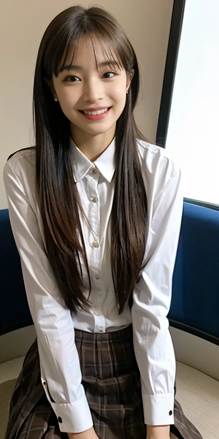 ((masterpiece:1.4))、((Office interview venue:1.4))、Front shot、((Woman with light brown hair, Wearing a short pleated skirt, Sitting on a metal chair during an interview.:1.4)), ((Sitting cross-legged:1.4))、((Medium Long Hair:1.7))、very Sexy Costumes, 厳格なsuitを着ている, Real Anime Girls, Anime Girl Cosplay, Stylish and gorgeous cosplay, Sexy Costumes, ファッションsuitを着て, suitを着て, Dress neatly, タイトなsuitを着ている, Sexy Looks, suit, suitを着ている, suitを着ている、((:1.4))、((smile:1.4))、