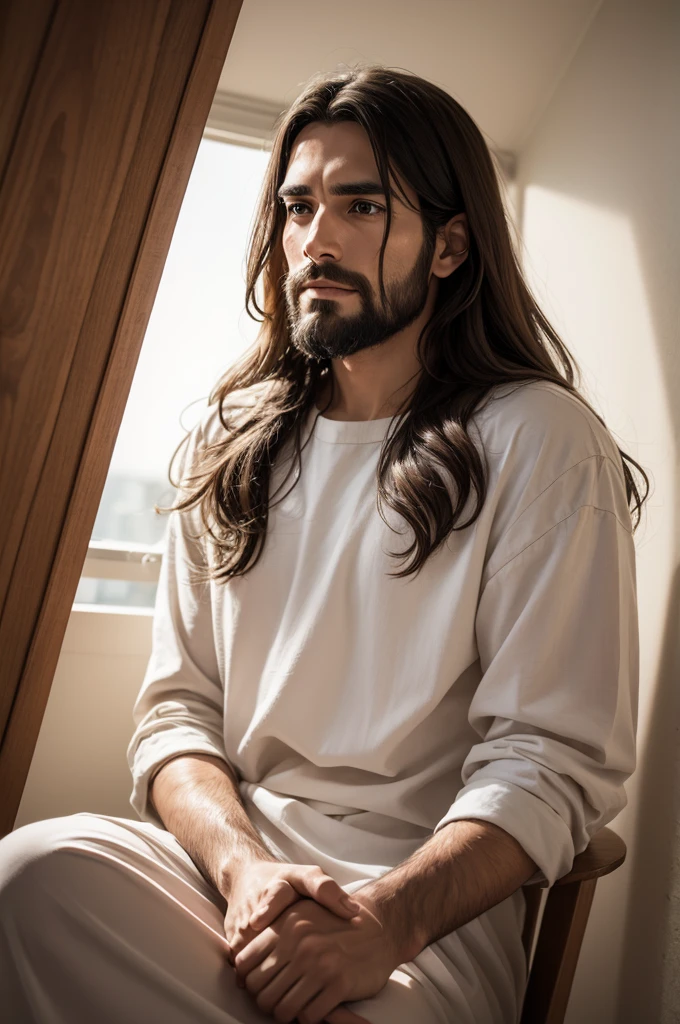 Create an image of Jesus Christ by placing your hand on a person's head