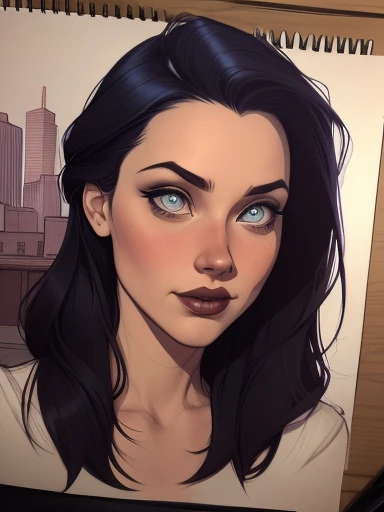 Personagem Christina Ricci cabelo preto estilo Morticia AddamsImagem de desenho animado de uma mulher .cartoon style illustration, estilo de arte dos desenhos animados, estilo de arte dos desenhos animados, digital illustration style, design de personagens altamente detalhado, arte digital detalhada fofa, City fan art, Design de personagens de retrato, beautiful digital illustration, retrato de alta qualidade, Arte em quadrinhos, jovem expressando desejo sexual.um desenho de uma mulher de jeans e blusa amarela, Estilo de arte de Charlie Bowater, arte do personagem Charlie Bowater, estilo artgerm, retrato de personagem de corpo inteiro, artgerm e lois van baarle, estilo de charlie bowater, retrato de corpo inteiro de um curta!, Lois van Baarle e Rossdraws