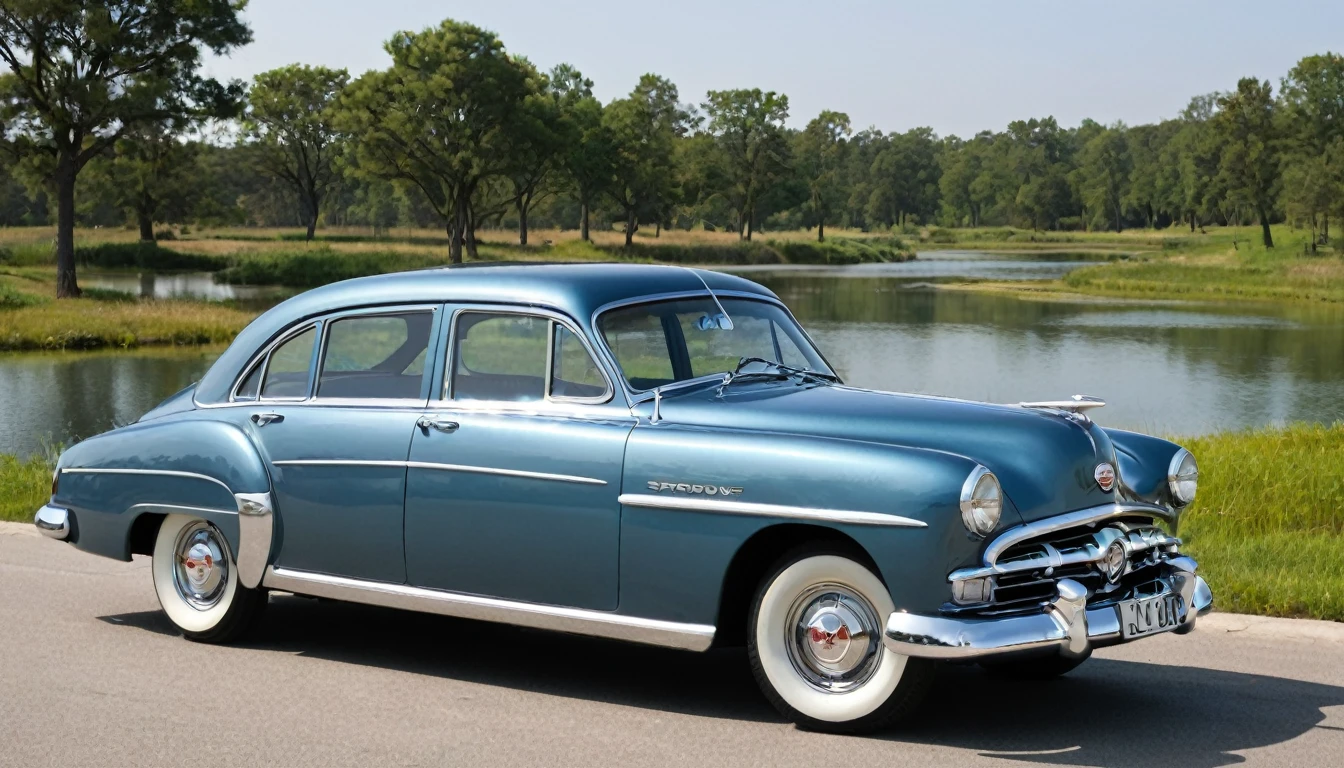 Mönskoe Classic Manufacture: 1950-1960.
Type: Classic Sedan.
Engine: 4 cylinders 2.0L.
Transmission: 4-speed manual.
Price: $30,000 (price adjusted for historical context).
Exterior Design:
Front: Double round headlights, chrome grille with the Mönskoe emblem in the center.
Rear: Small, rectangular taillights, trunk finished in chrome.
Sides: Elegant lines and smooth curves, wide doors.
Wheels: Steel wheels with chrome hubcaps.
Inside:
Seats: Upholstered in leather, available in brown and beige.
Dashboard: Analog dashboard with speedometer, fuel, temperature and clock.
Comfort: Heating, manual ventilation, manual windows.
Technology (50s compatible):
Safety: Basic seat belts.
Entertainment: Basic AM/FM radio with manual select buttons.
Technical specifications:
Engine: 4 cylinders in line, 2.0L, gasoline.
Power: 80hp.
Torque: 130Nm.
Transmission: 4-speed manual.
Dimensions:
Length: 4,800mm.
Width: 1,750mm.
Height: 1,600mm.
Wheelbase: 2,850mm.
Capacity:
Trunk: 450L.
Fuel tank: 50L.
Performance:
Maximum Speed: 150 km/h.
Acceleration (0-100 km/h): 16 seconds.
Consumption: 8 km/L (city), 12 km/L (highway).