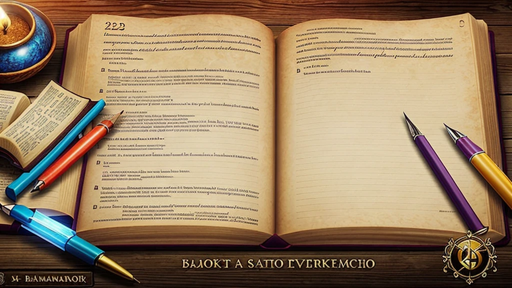 digital painting, a book, магическая a book, Sketch Beech, a book разработчика, милая a book, игровая a book, a book из игры, a book с наработками, магическая a book, mmorpg, Warm colors, cute style, medieval game, glowing effects in the background, glow effects, colorful, No characters, no characters, cute style, anime style