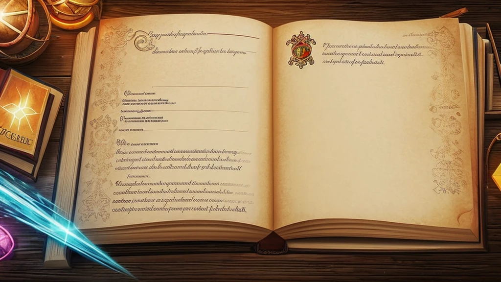 digital painting, a book, магическая a book, Sketch Beech, a book разработчика, милая a book, игровая a book, a book из игры, a book с наработками, магическая a book, mmorpg, Warm colors, cute style, medieval game, glowing effects in the background, glow effects, colorful, No characters, no characters, cute style, anime style