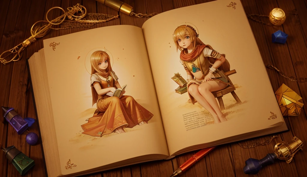 digital painting, a book, магическая a book, Sketch Beech, a book разработчика, милая a book, игровая a book, a book из игры, a book с наработками, магическая a book, mmorpg, Warm colors, cute style, medieval game, glowing effects in the background, glow effects, colorful, No characters, no characters, cute style, anime style