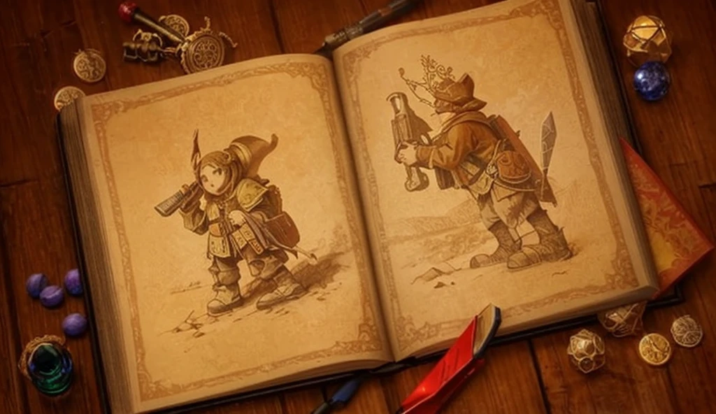 digital painting, a book, магическая a book, Sketch Beech, a book разработчика, милая a book, игровая a book, a book из игры, a book с наработками, магическая a book, mmorpg, Warm colors, cute style, medieval game, glowing effects in the background, glow effects, colorful, No characters, no characters, cute style, anime style