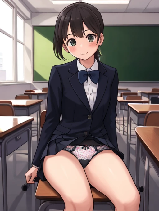 gentlemen、Office Suits、Side Ponytail, , classroom, machine、Chair、Sitting,  Lace panties, Tight mini skirt, masterpiece, Highest quality  