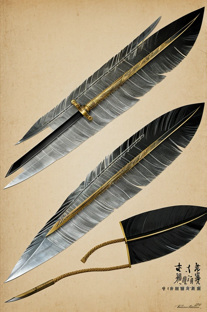 A Chinese sword whose blade resembles a feather.