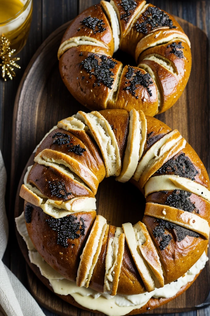 An animated image of a Three Kings Day bagel