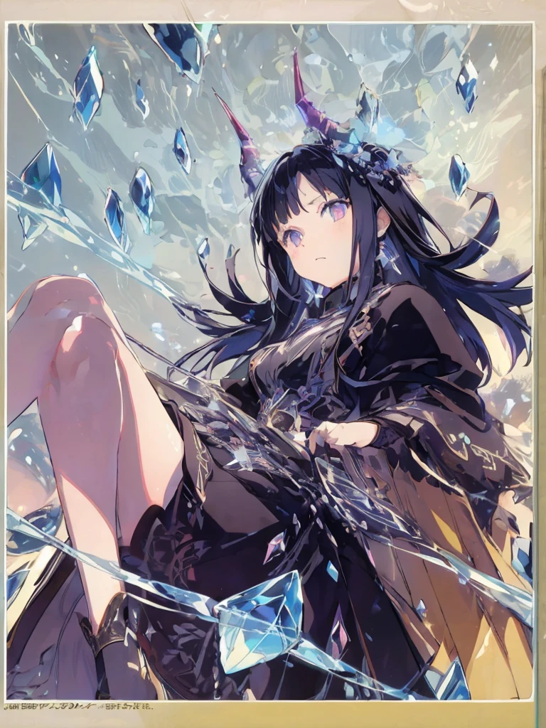 Crystal Horn Crystal ornaments (Anime Style:1.6)High contrast girl, Sitting, Side Shot, (null:1.3), (masterpiece, Highest quality, perspective, Depth of written border:1.5), Flowers, Rocky Mountain, forest, Beautiful Face, Thighs, From below, 8K, Raw photo, Confused, Impressionism, (Tom Thomson, Claude Monet, Joaquin Sorolla, James Wilson Morris, John Fabian Carlson, Hugh Henry Breckenridge:0.8), HDR, Realistic, Film Grain, chromatic aberration, High Resolution, Very detailed, finely, Dynamic Lighting, Dramatic lighting, Shadow, Sharp focus, Highly detailed eyes and face, Sharp pupils, Realistic student