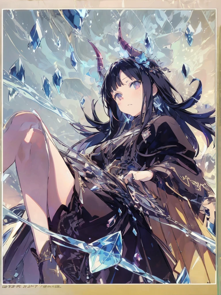 Crystal Horn Crystal ornaments (Anime Style:1.6)High contrast girl, Sitting, Side Shot, (null:1.3), (masterpiece, Highest quality, perspective, Depth of written border:1.5), Flowers, Rocky Mountain, forest, Beautiful Face, Thighs, From below, 8K, Raw photo, Confused, Impressionism, (Tom Thomson, Claude Monet, Joaquin Sorolla, James Wilson Morris, John Fabian Carlson, Hugh Henry Breckenridge:0.8), HDR, Realistic, Film Grain, chromatic aberration, High Resolution, Very detailed, finely, Dynamic Lighting, Dramatic lighting, Shadow, Sharp focus, Highly detailed eyes and face, Sharp pupils, Realistic student