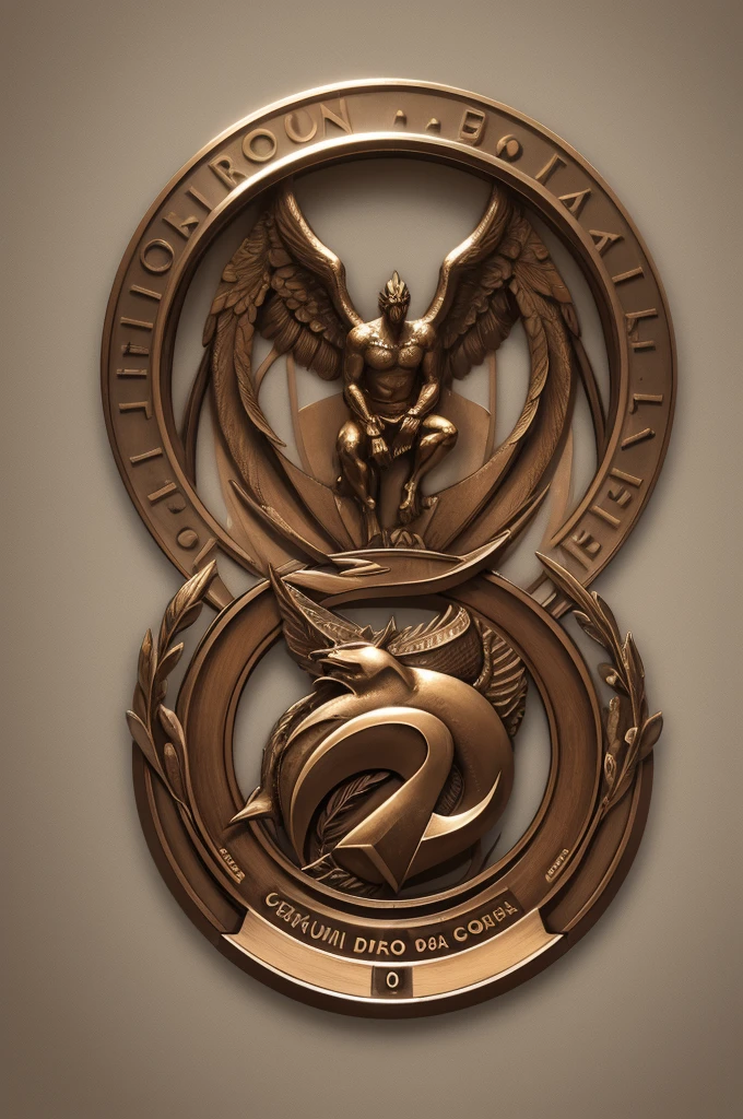logotipo de coruja feito de bronze