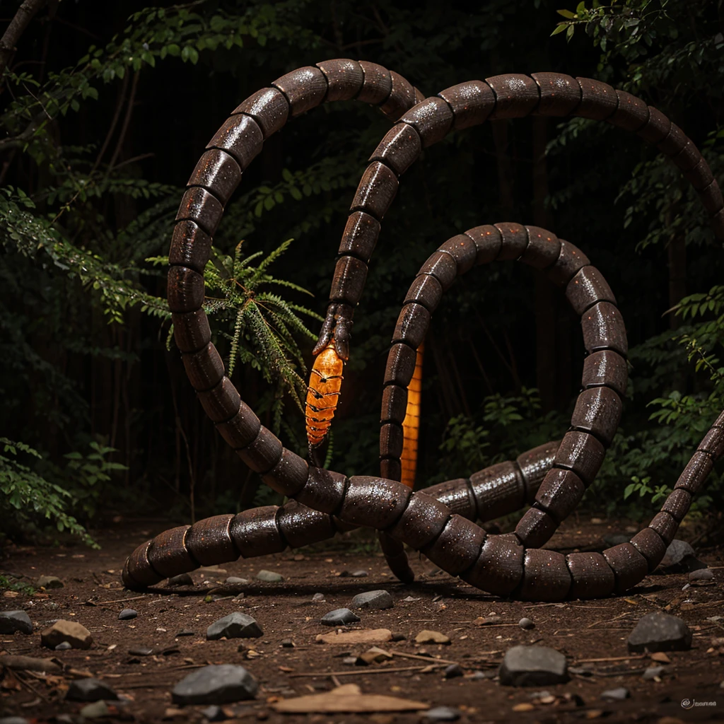 Scolopendra, big, scary, horror, creepy, Glowing stones on the back