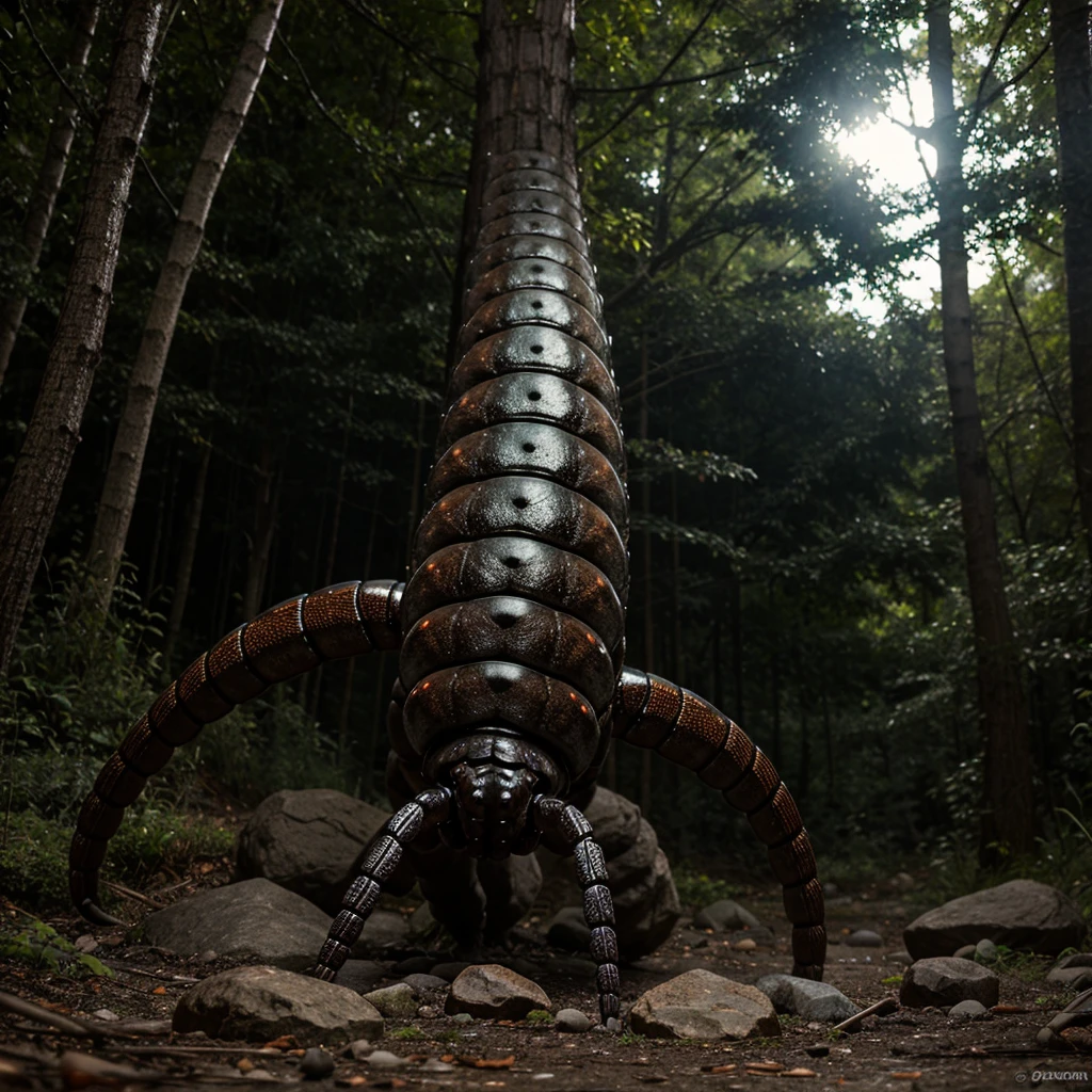 Scolopendra, big, scary, horror, creepy, Glowing stones on the back